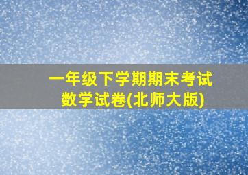 一年级下学期期末考试数学试卷(北师大版)