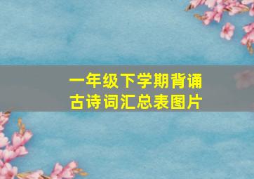 一年级下学期背诵古诗词汇总表图片