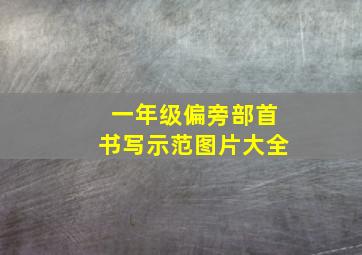 一年级偏旁部首书写示范图片大全