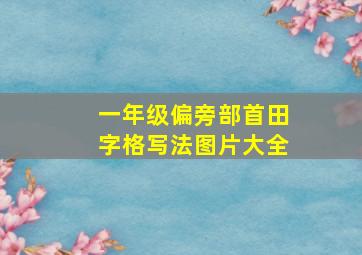 一年级偏旁部首田字格写法图片大全