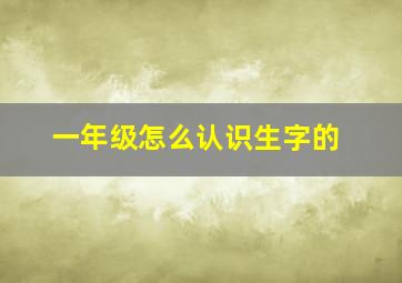 一年级怎么认识生字的