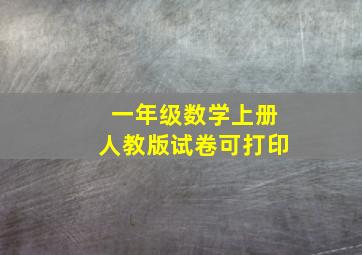 一年级数学上册人教版试卷可打印