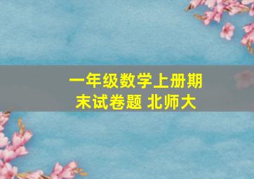 一年级数学上册期末试卷题 北师大