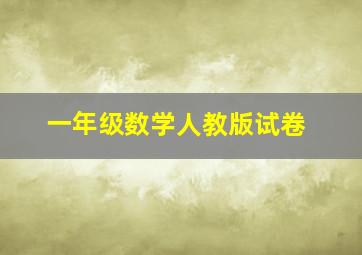 一年级数学人教版试卷