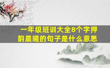 一年级班训大全8个字押韵晨曦的句子是什么意思