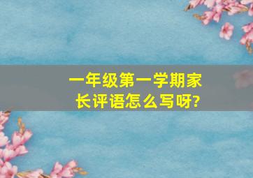 一年级第一学期家长评语怎么写呀?