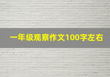 一年级观察作文100字左右