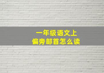 一年级语文上偏旁部首怎么读