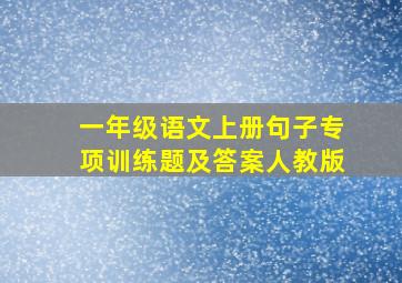 一年级语文上册句子专项训练题及答案人教版