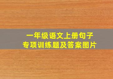 一年级语文上册句子专项训练题及答案图片