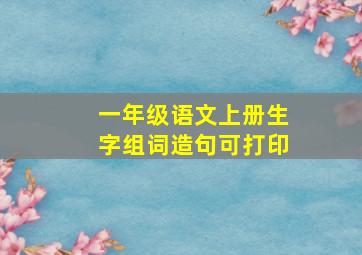 一年级语文上册生字组词造句可打印