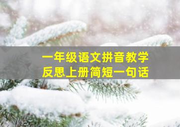 一年级语文拼音教学反思上册简短一句话