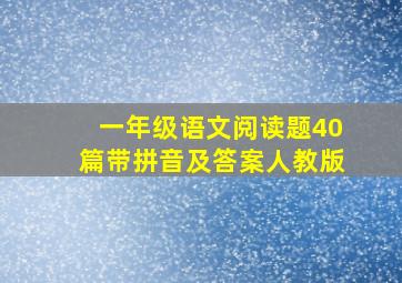 一年级语文阅读题40篇带拼音及答案人教版