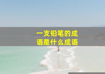 一支铅笔的成语是什么成语