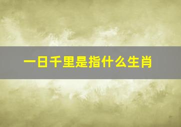 一日千里是指什么生肖