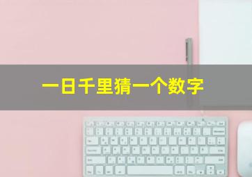 一日千里猜一个数字