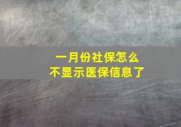 一月份社保怎么不显示医保信息了