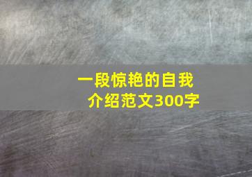 一段惊艳的自我介绍范文300字