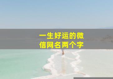 一生好运的微信网名两个字