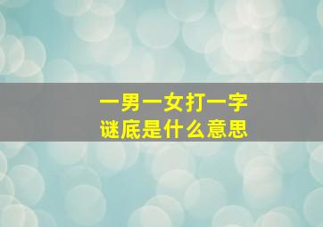 一男一女打一字谜底是什么意思