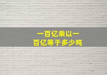 一百亿乘以一百亿等于多少吨