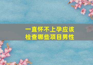 一直怀不上孕应该检查哪些项目男性