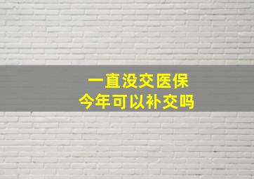 一直没交医保今年可以补交吗