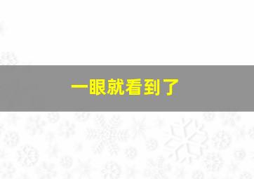 一眼就看到了