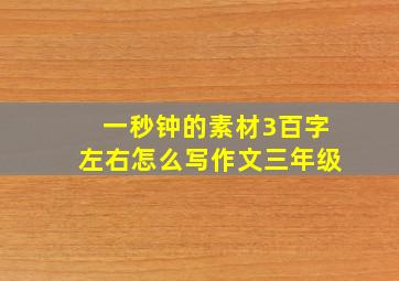 一秒钟的素材3百字左右怎么写作文三年级