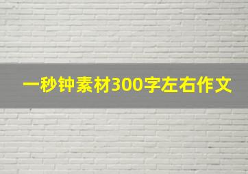 一秒钟素材300字左右作文