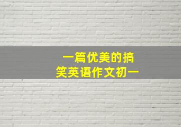 一篇优美的搞笑英语作文初一