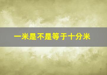 一米是不是等于十分米