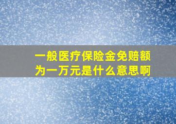 一般医疗保险金免赔额为一万元是什么意思啊