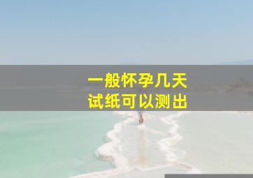 一般怀孕几天试纸可以测出