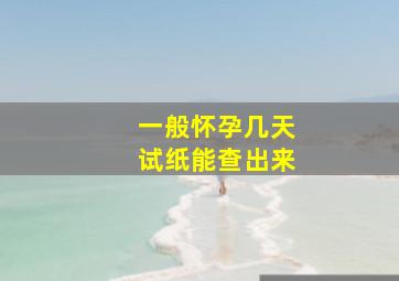 一般怀孕几天试纸能查出来