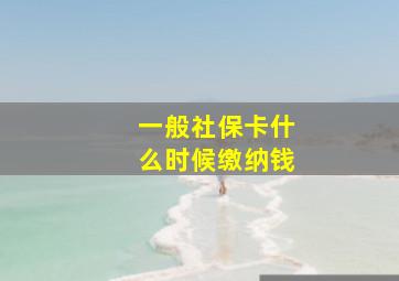 一般社保卡什么时候缴纳钱