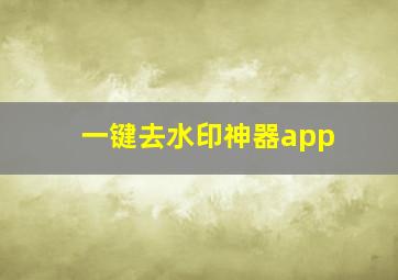 一键去水印神器app