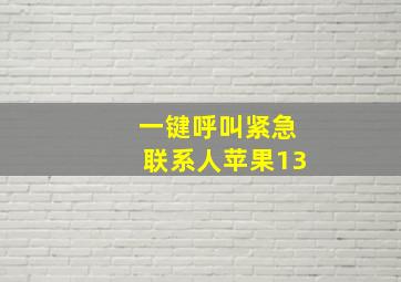 一键呼叫紧急联系人苹果13