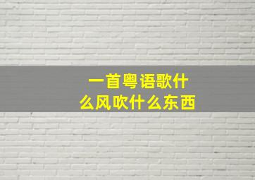 一首粤语歌什么风吹什么东西