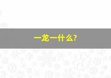 一龙一什么?