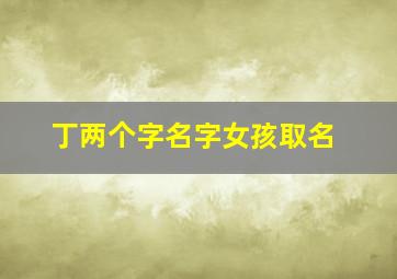 丁两个字名字女孩取名