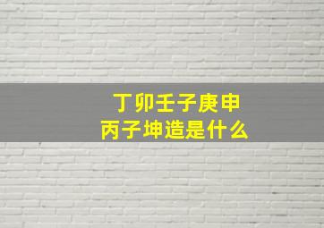 丁卯壬子庚申丙子坤造是什么