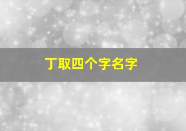 丁取四个字名字