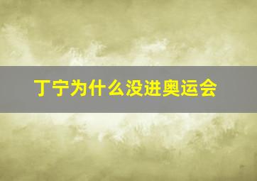 丁宁为什么没进奥运会