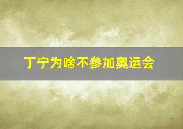 丁宁为啥不参加奥运会