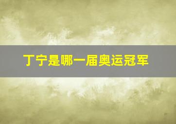 丁宁是哪一届奥运冠军