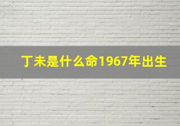 丁未是什么命1967年出生