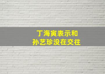 丁海寅表示和孙艺珍没在交往