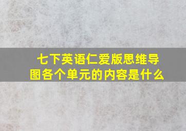 七下英语仁爱版思维导图各个单元的内容是什么