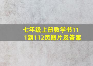 七年级上册数学书111到112页图片及答案